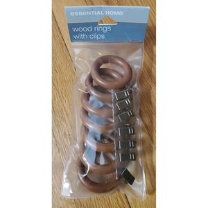 NEW Vintage Wood Curtain Rings 7‎ Pack 1 3/8" Inside PRALINE